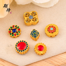久不掉色越南沙金宝相花通孔花丝太阳花四叶花diy配件手链手串女