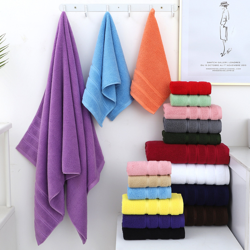 Wholesale Cross-Border Dropshipping of Plain Cotton Adult Towels, Bath Towels, Square Towels, Three-Piece Sets, Six-Piece Sets, Eight-Piece Sets, Absorbent
