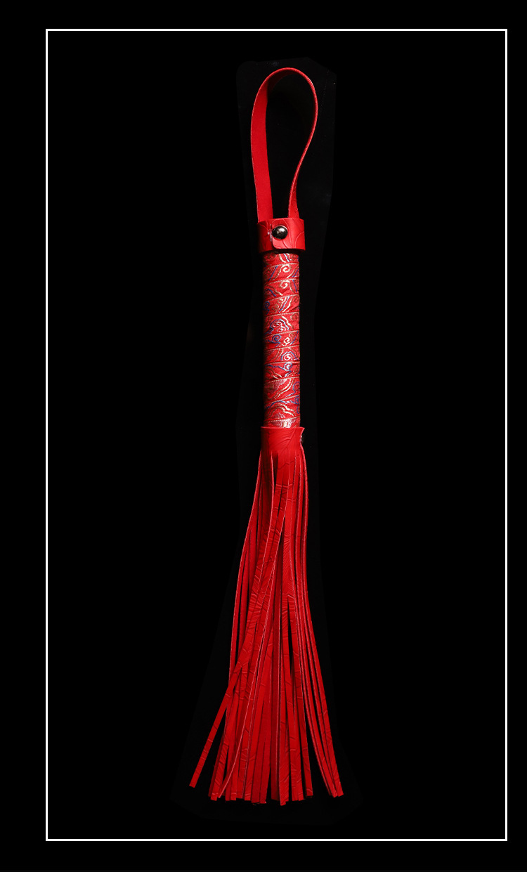 PU Leather Flirting Whip with Metal Handle for Adult Couples — detail image 2
