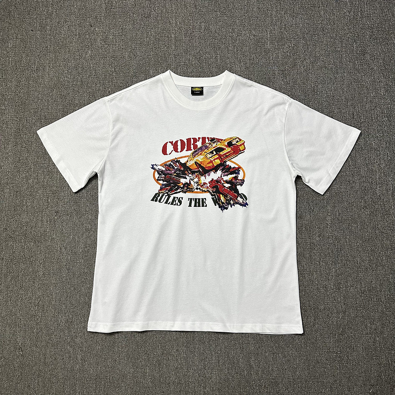 Corteiz verano nuevo diablo isla diversión carta impresión moda marca hombres y mujeres sueltos casual manga corta Camiseta cuello redondo