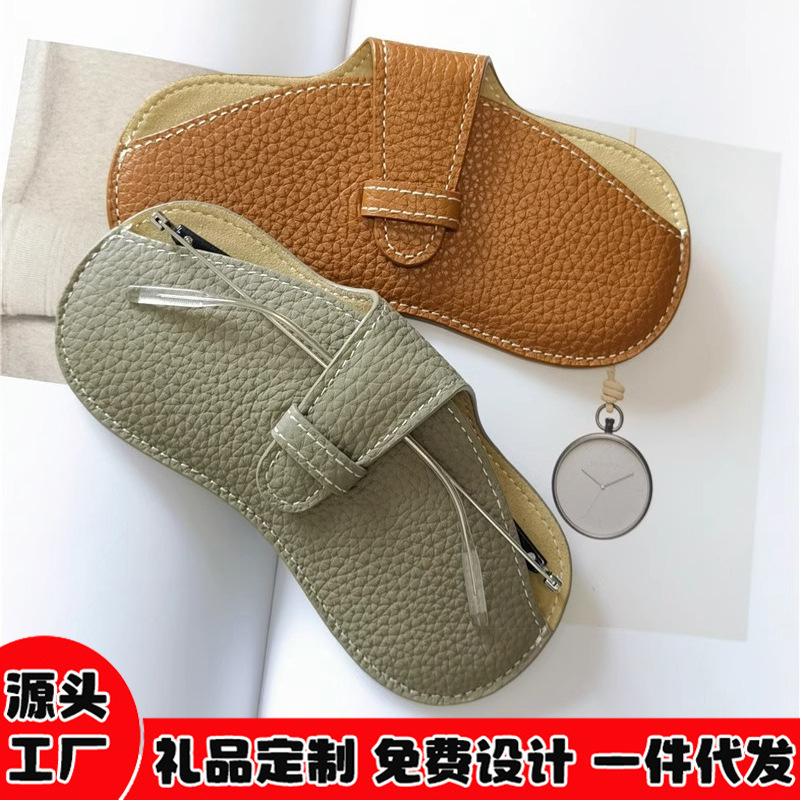 Soft Leather Glasses Bag Portable Ins Glasses Case Anti-Pressure Sunglasses Men and Women Myopia Glasses Storage Bag Protective Cover