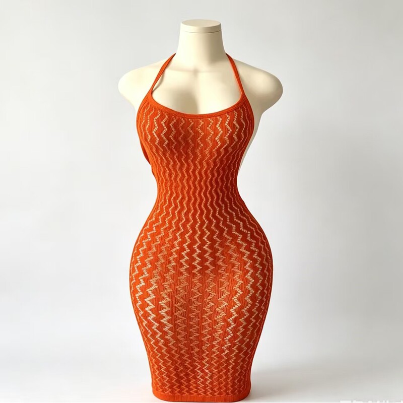 New sexy mesh uniform with seductive hollow-out design, fashionable and sexy one-piece nightgown with stockings and mesh leggings