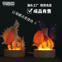 辛巴日记海胆贝壳小夜灯氛围灯卧室桌面装饰礼品摆件圣诞生日礼物