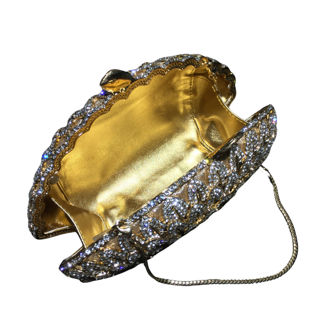 BL089 AliExpress bolsas de diamante de agua de cristal de metal no vacío bolsas de cena de diamantes bolsas de damas bolsas de mano de aleación de oro blanco