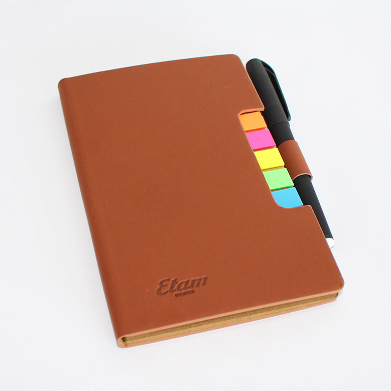 Post-it creativo cuaderno de notas PU combinado conjunto de post-it cuaderno de notas cuero cuaderno de notas mayorista