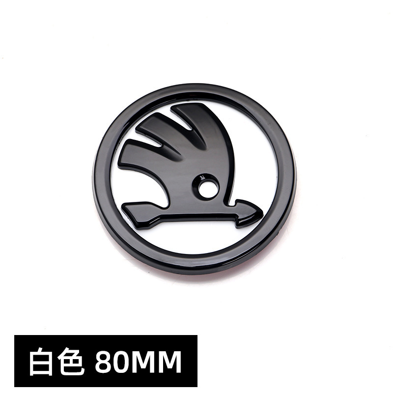 90MM 80MM Adecuado para Skoda Octavia Jingrui Etiqueta delantera y trasera Etiqueta de red media negra Etiqueta de cola ABS