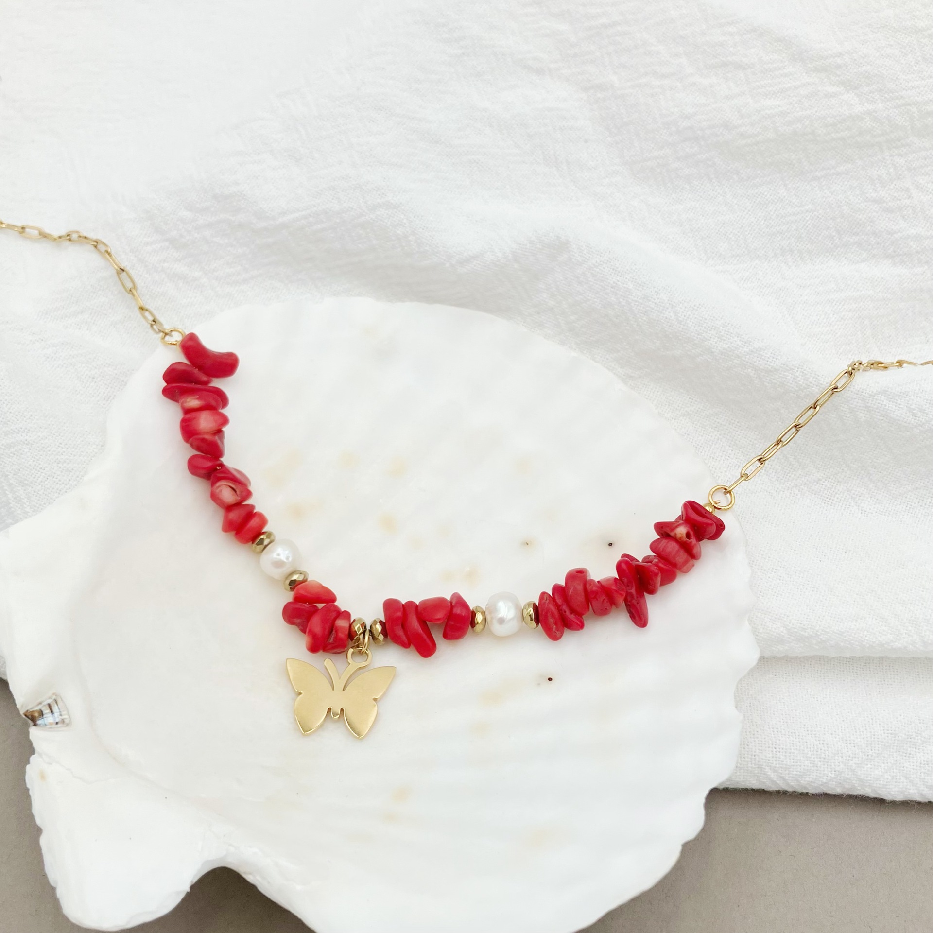 Fashion Butterfly Titanium Steel Plating Pendant Necklace 1 Piece