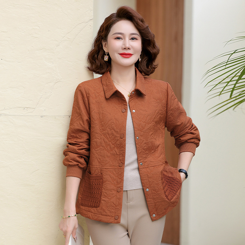 中老年女装早秋时尚薄款夹克2025新款妈妈春秋装洋气大码上衣外套|undefined