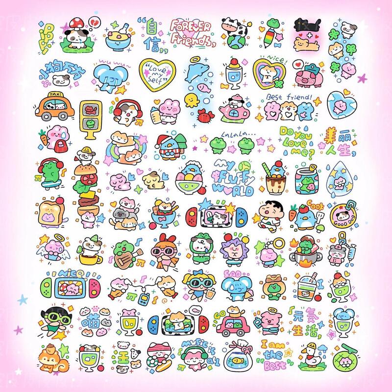 [1029 people praise] new summer carnival cute small pattern color tattoo stickers disposable cute students