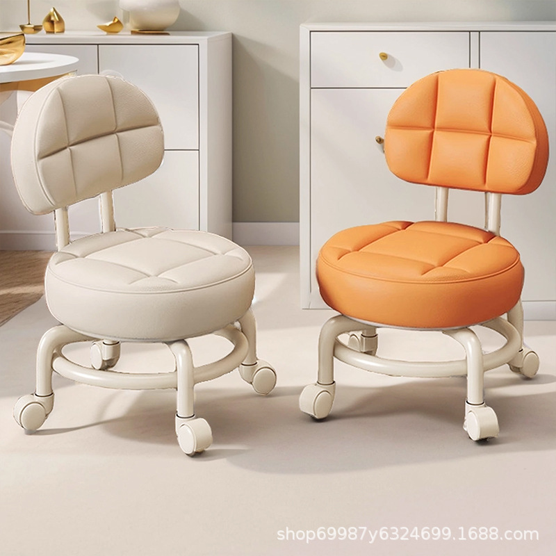 Rueda universal taburete pequeño, polea doméstica, banco bajo para niños pequeños, banco móvil, baño de pies de costura, cambio de zapatos, banco silencioso