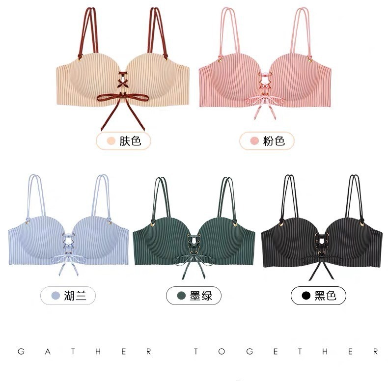 Ventas directas de fábrica comercio electrónico transfronterizo Sudeste de Asia Vietnam Tailandia damas burbujas encaje pecho pequeño recogido sujetador Tovin