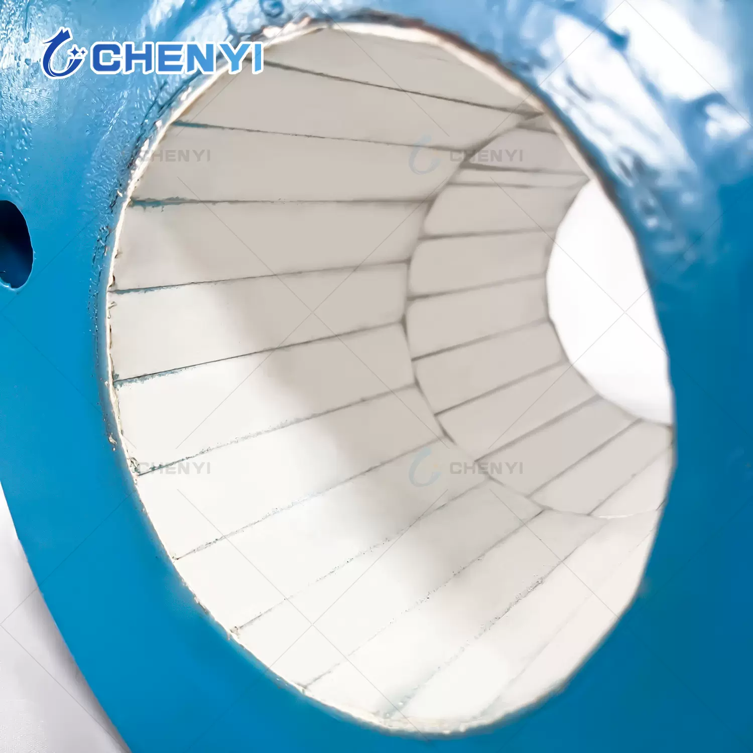 辰逸蓝色耐磨管道内衬氧化铝陶瓷做工精美耐磨损抗冲击 耐磨管