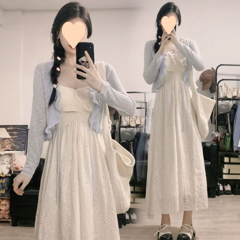 Летний комплект платья для беременных, модная трикотажная юбка-топ на подтяжках, комплект из двух предметов для похудения и прикрытия тела.