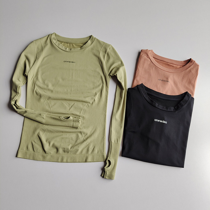 Autumn and Winter Sports Lettered Long-Sleeved Women's Tight-Fitting T-Shirt Quick-Drying Running Yoga Gym Elastic Breathable Slim-Fitting Top