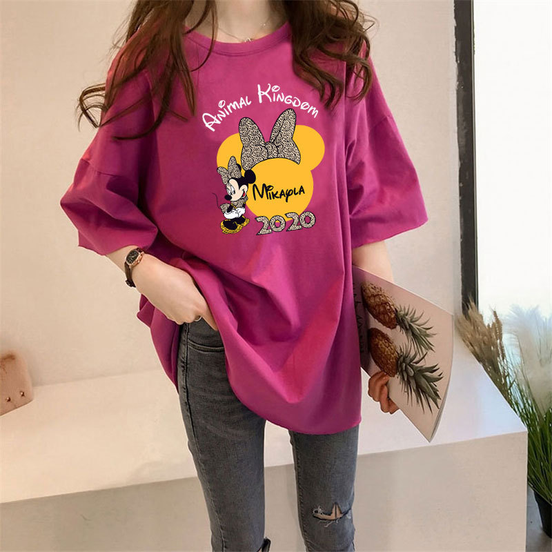 2026 New Summer Multi-Color T-Shirt Women's Short-Sleeved Loose Women's T-Shirt Women's Mid-Length Korean Style Mickey Student Women's Clothing 2026 New Summer Multi-Color T-Shirt Women's Short-Sleeved Loose Women's T-Shirt Women's Mid-Length Korean Style Mickey Student Women's Clothing