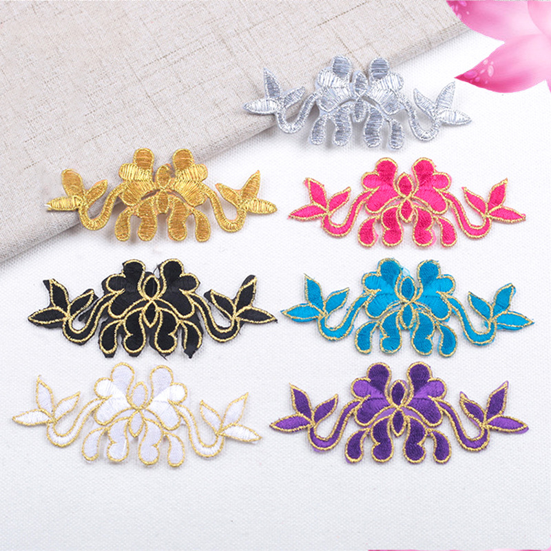 厂家承接民族风服饰刺绣布贴 电脑刺绣补丁贴 服装商标背胶烫花