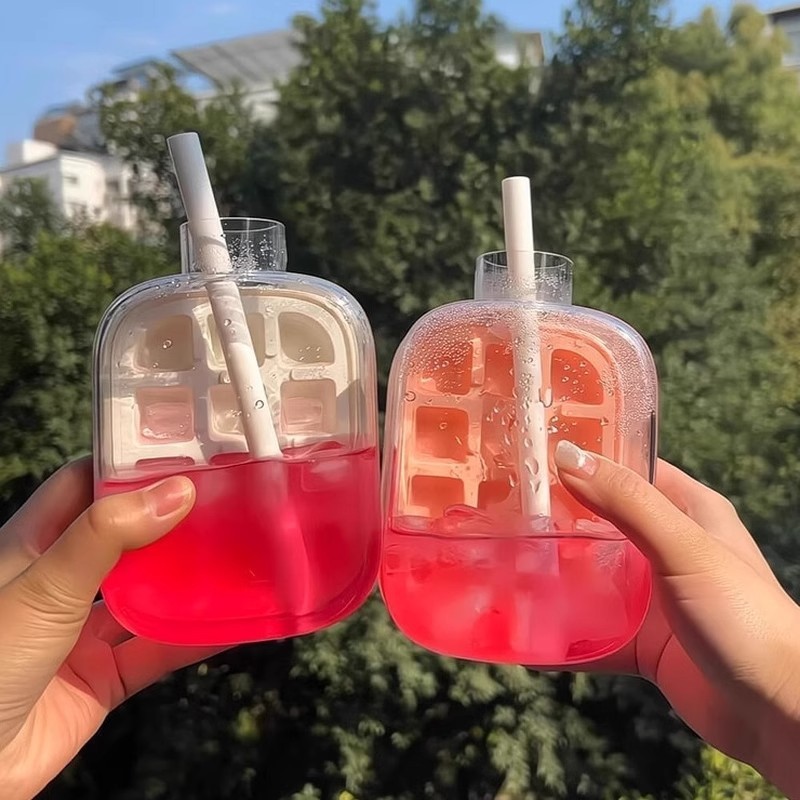 冰壶冰块模具 按压式冰格水壶 水杯家用食品级制冰盒冻冰块杯神器|undefined