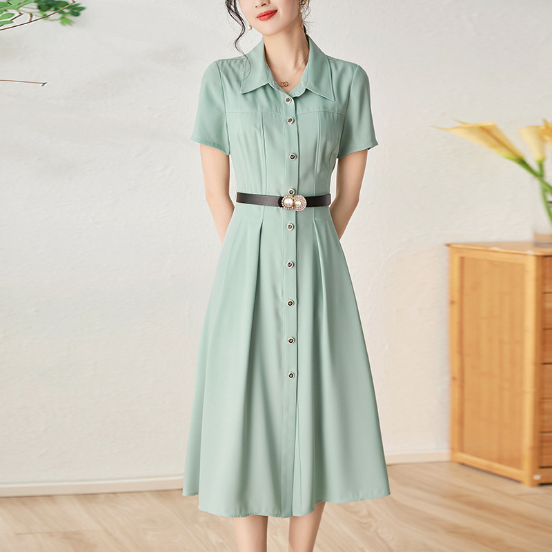 Đầm suông nữ midi mùa hè — 2306208 - Hồng chi tiết 7