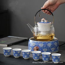 高档珐琅彩全自动电陶炉煮茶器耐热玻璃家用办公花茶壶小型电热壶