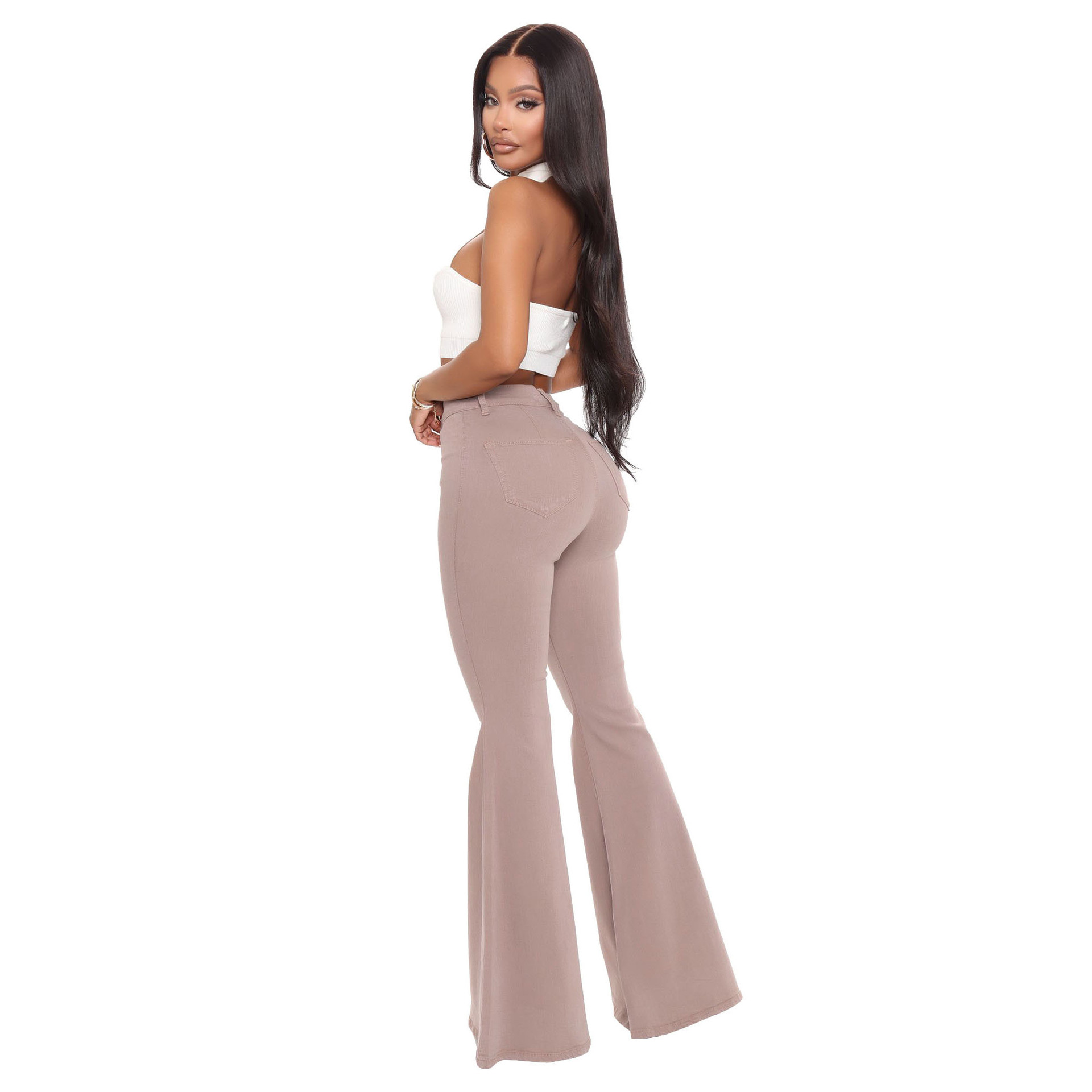 high-waist slim stretch jeans nihaostyles wholesale clothes NSSF88978