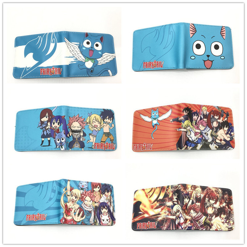 Men's and women's PU short fairy tail wallet wallet teenagers students anime Hokage wallet gray coin purse