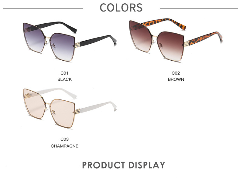 Fashion Gradient Color Pc Cat Glasses Diamond Full Frame Women's Sunglasses display picture 5