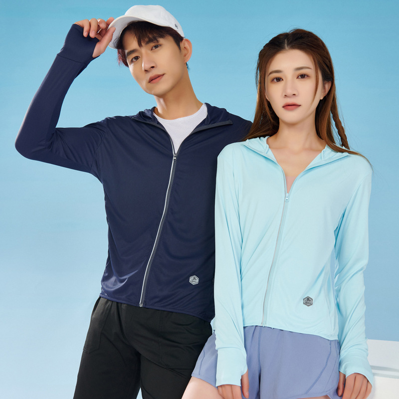UPF50 + chaqueta de protector solar de hielo de color sólido para hombres 2025 nuevo chaqueta de verano anti-UV transpirable para hombres al aire libre