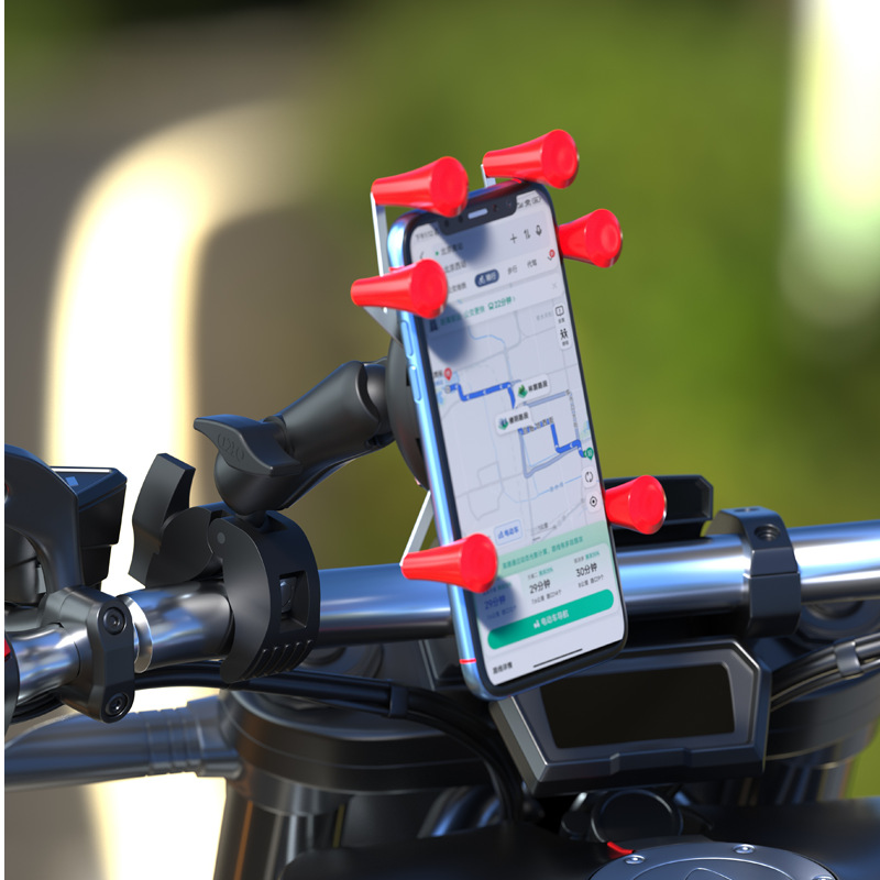 Cámara soporte del teléfono móvil de liberación rápida cabeza bola base transmisión en vivo montaje manillar giratorio fijo abrazadera fuerte