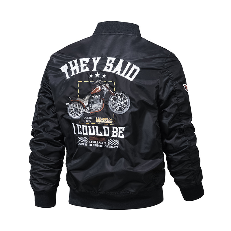 Tendencia de ropa de béisbol de primavera y otoño de la Fuerza Aérea MA1 chaqueta de piloto de industria pesada bordada chaqueta de béisbol de hombre