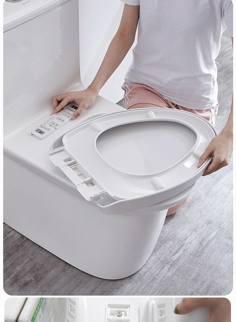 Thickened universal toilet seat cover, household slow-lowering pressure-resistant old-fashioned V-shaped, U-shaped and O-shaped toilet seat accessories undefined