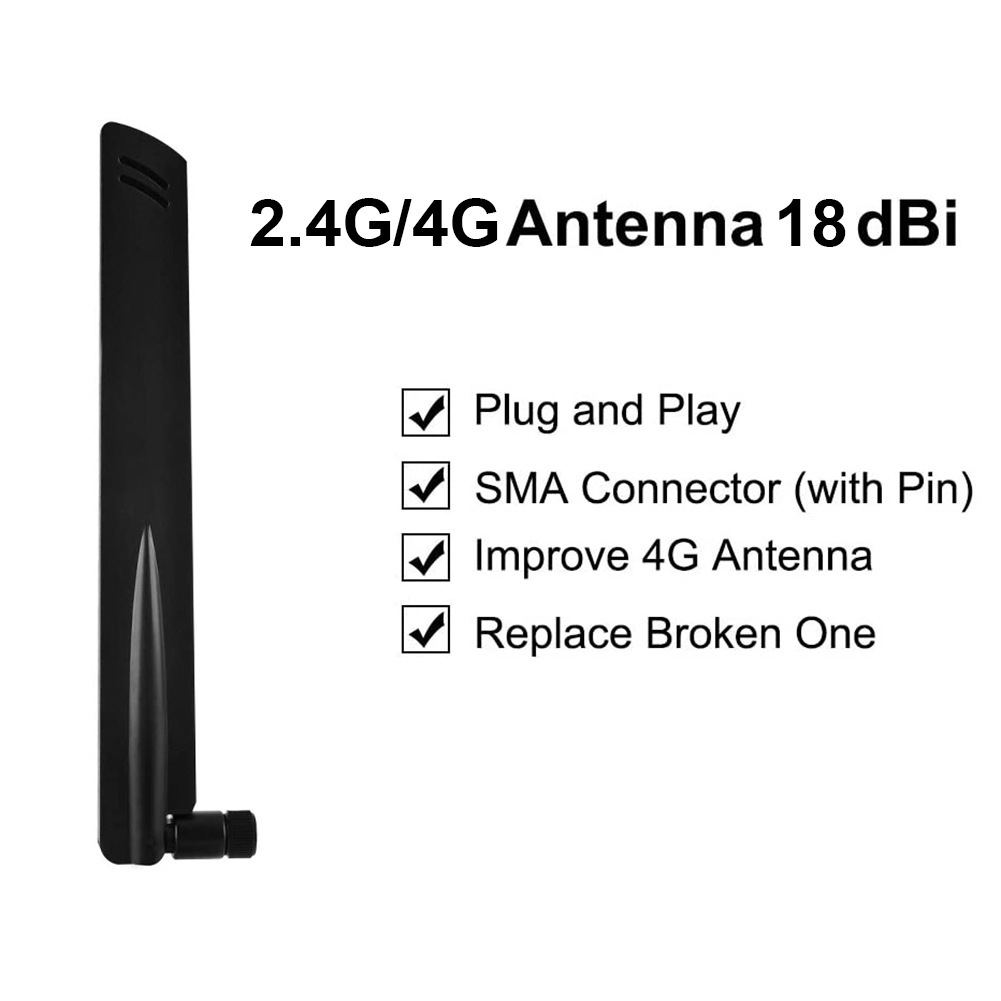 18dbi 2.4G/4GHz双频无线天线 SMA MALE信号接收器适用于路由器