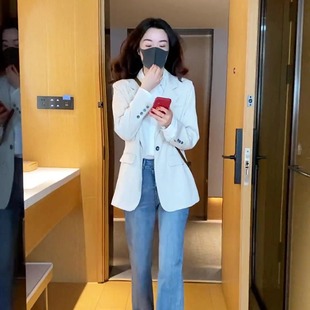 Spring New Style Powerful Small Suit High-end Sense Small Chanel Style Casual White Suit Jacket Women's 2741