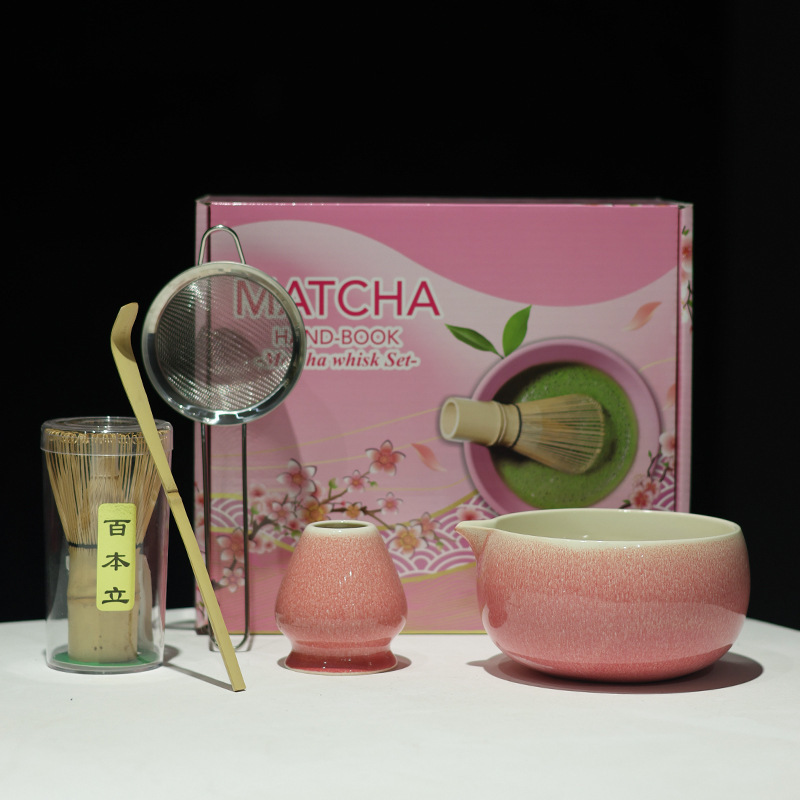 MATCHA跨境专供多款新品陶瓷5件套抹茶碗带嘴宋代点茶茶筅工具套|undefined