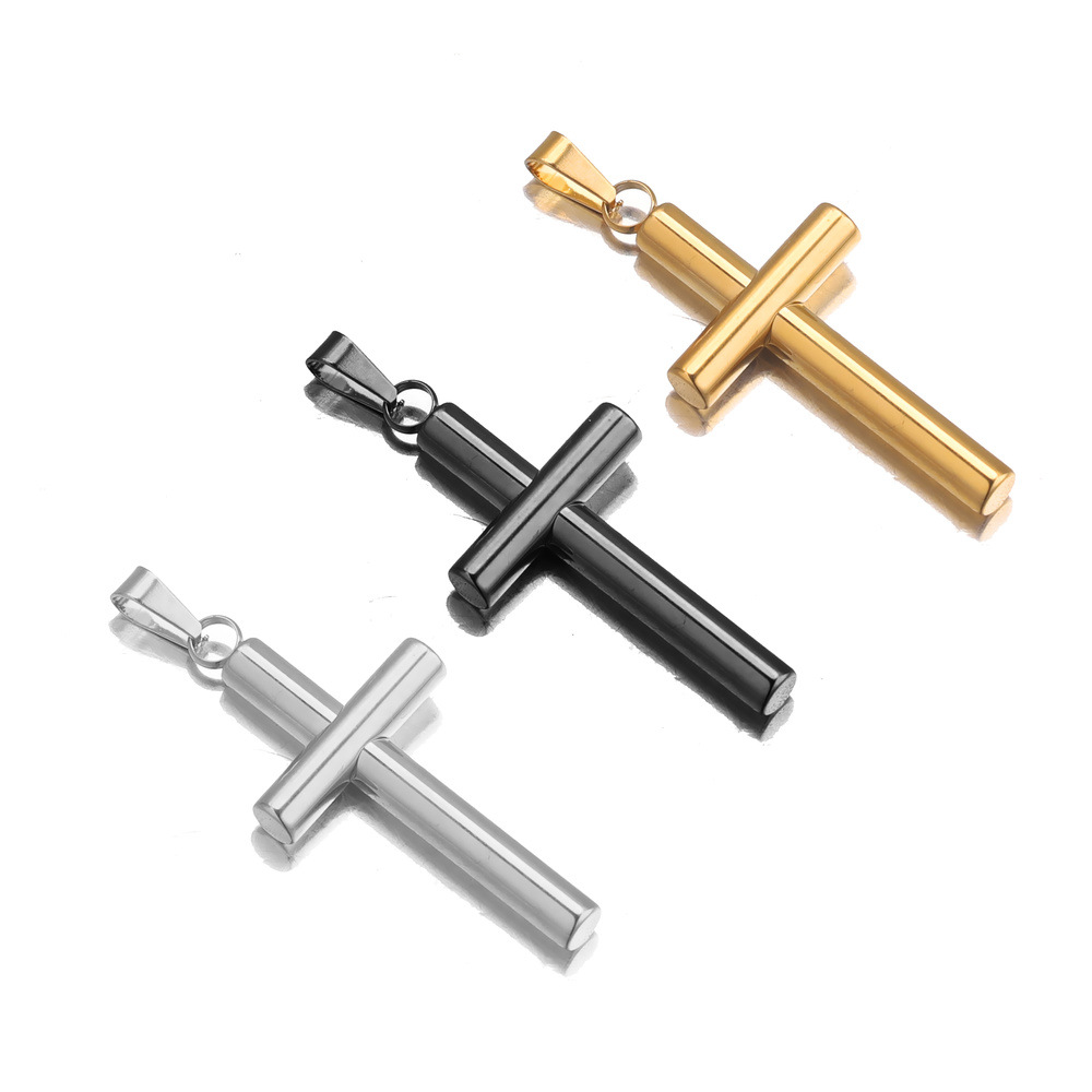 1 Piece 304 Stainless Steel Cross Pendant display picture 2