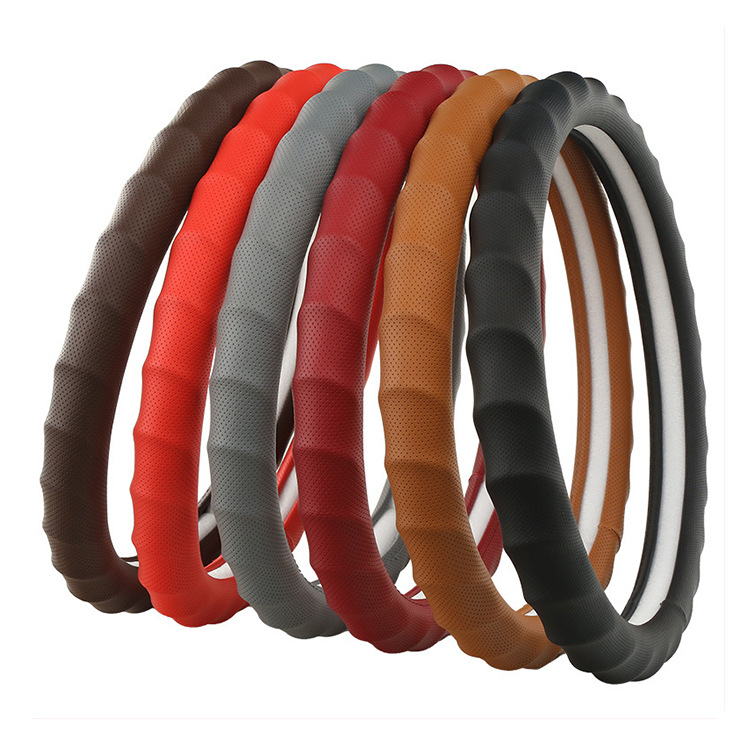 Cross-Border Napa Leather Hand-Shaped Style Car Steering Wheel Cover for 4S Store Car Interiors, Suitable for All Seasons
