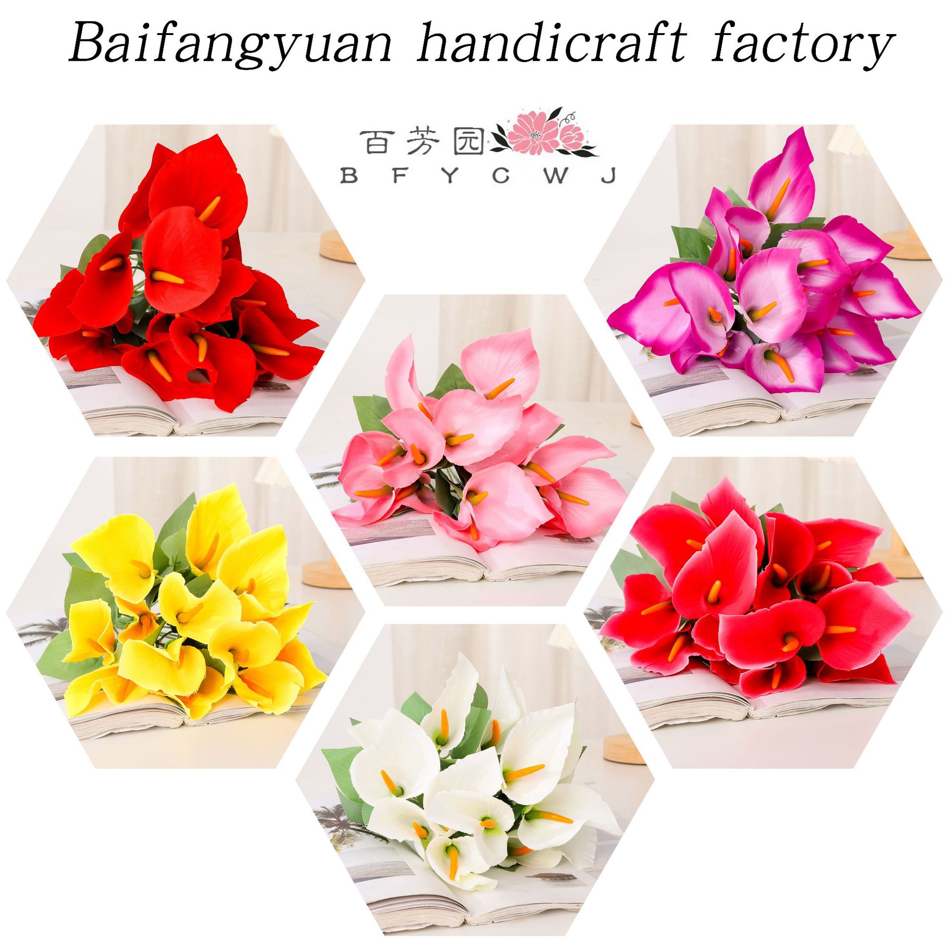 Ramo de calas artificiales de tallos múltiples Flores de seda Arreglos florales artificiales Flores decorativas para el salón de casa Accesorios para fotografía