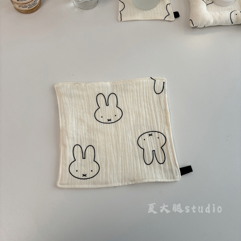 肌にキスするins風日本miffyミッフィーウサギ純綿糸テーブルマット家庭用タオル断熱マット水洗い可能|undefined
