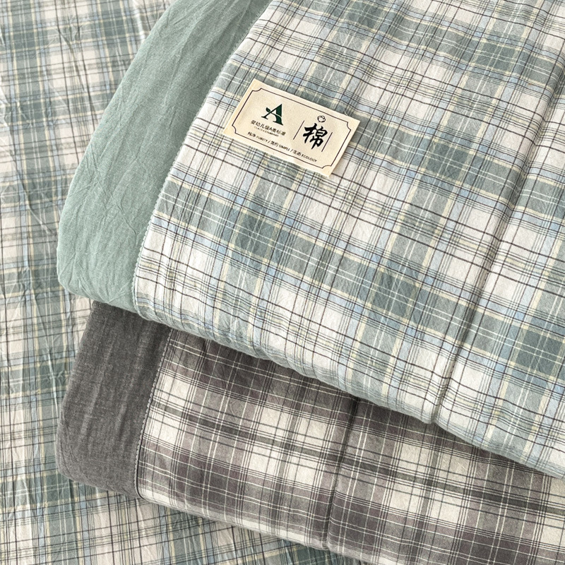 MUJI Class A Cotton Summer Quilt Thin Quilt Cotton Yarn-dyed Summer Cool Quilt Four-piece Summer Good Air Conditioning Quilt Core