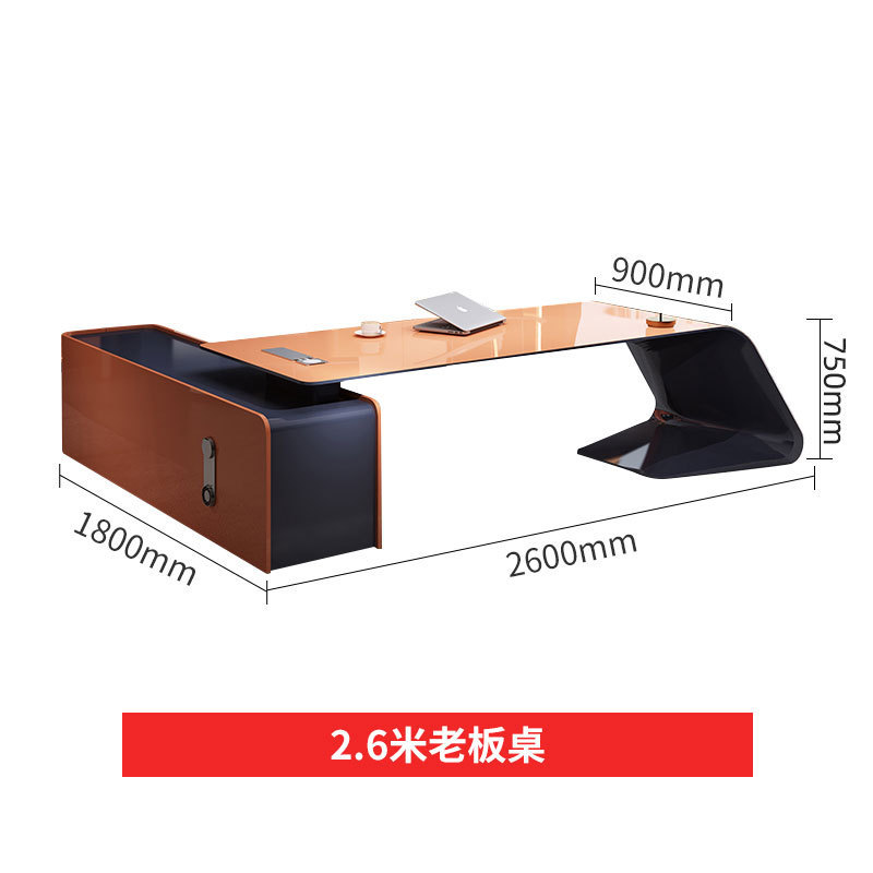 ファッションの上司の机の創意的な総裁の机の大きいクラスの台の軽い豪華な主管のマネージャーの事務の机と椅子の組み合わせの家具|undefined