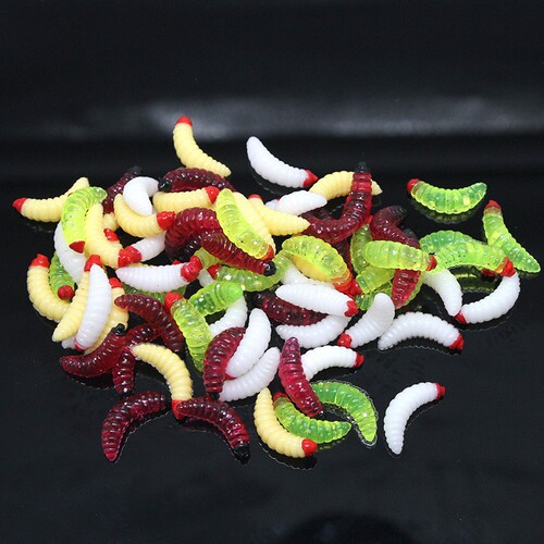 Wholesale 2.4cm 0.5g Micro Mini Worm Simulation Soft Bait Lure Fake Fly Artificial Worm Lure Bread Midge Head Bait Manufacturer