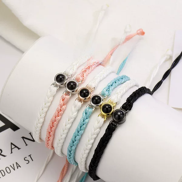 Cross-Border Popular 925 Silver 100 Languages Projection Braided Bracelets Ethnic Style Niche Design Hand Accessories Export Wholesale