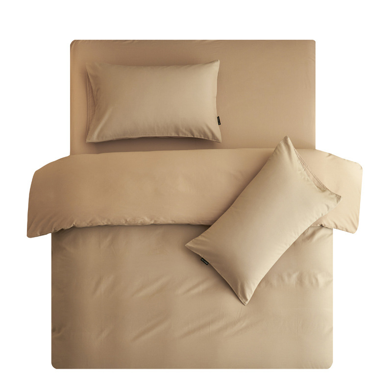 Cama de cama de algodón de cuatro piezas, sábanas de algodón, colcha de cama, dormitorio de estudiantes universitarios, cama individual de tres piezas