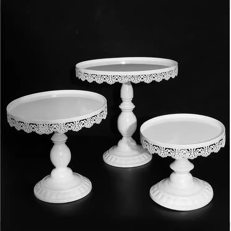 Fijación de pastel de hierro forjado de oro / bandeja de pastel / bandeja de frutas / bandeja de bodas West Point
