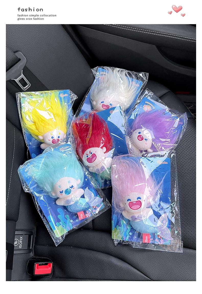 The United States blew up the mermaid car seat belt shoulder pad cotton doll doll car ornaments car decoration women