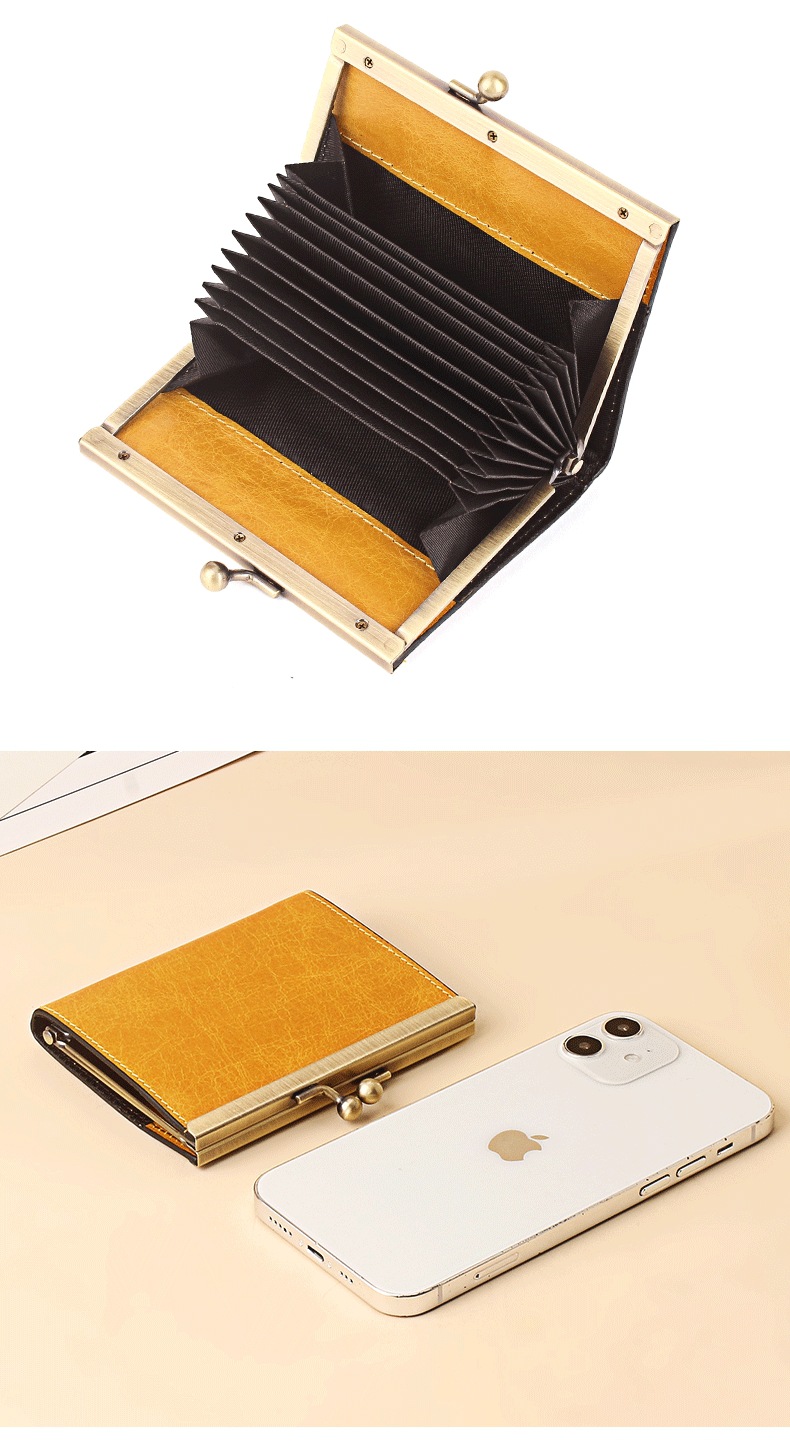 Unisex Rose Red Purple Red Solid Color Leather Card Holders display picture 2