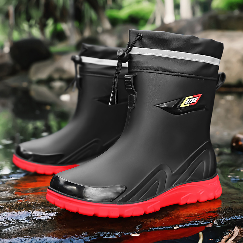 Botas de Lluvia de Caña Media para Hombre de PVC Impermeables y Ligeras image 1