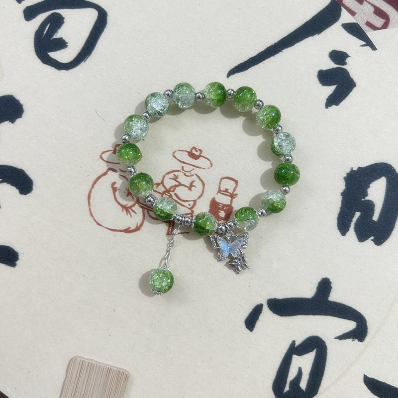 新しい中国風の古代スタイルのビーズ弾性ロープブレスレット甘い女の子ガラスビーズブレスレットナイトマーケットの屋台卸売ハンドアクセサリー|undefined
