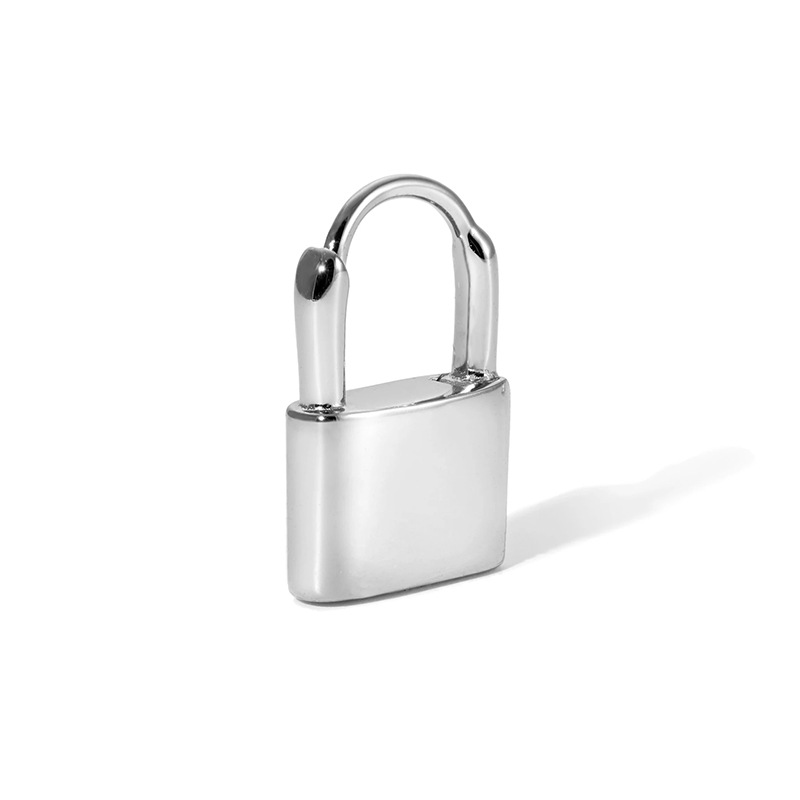 Women'S Gender Plating Design Fashion Lock Sterling Silver Plating Earrings 1 Piece