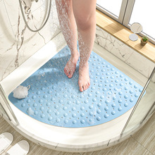 酒店简约纯色扇形浴室防滑垫 淋浴房按摩脚垫家用卫生间疏水地垫