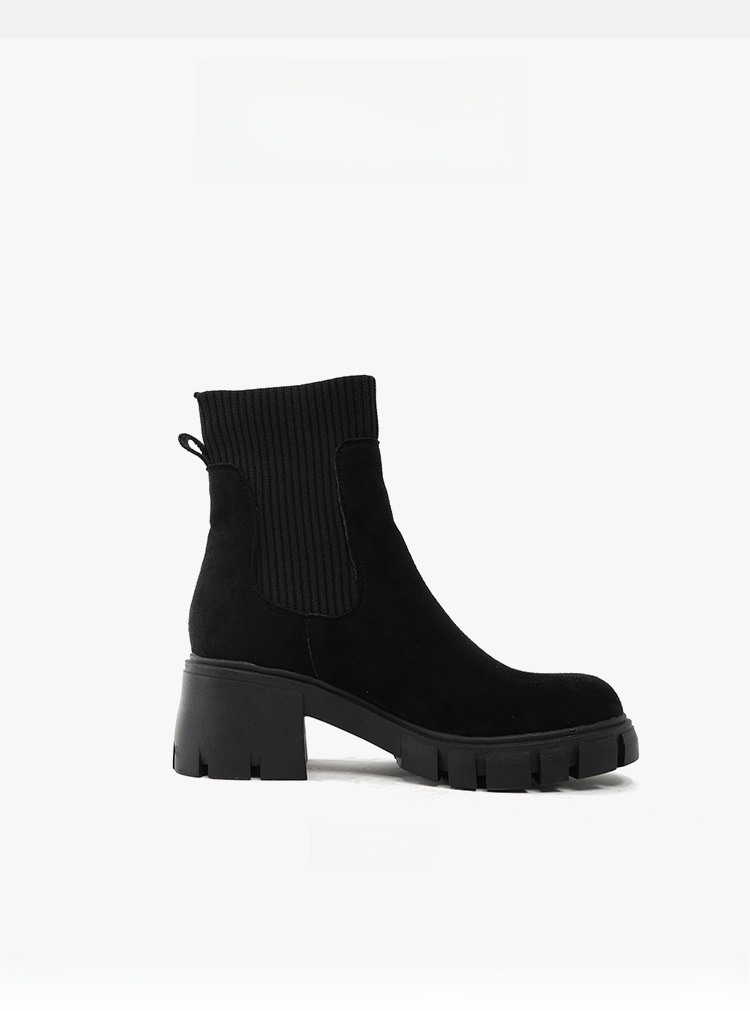 Jesenski in zimski novi nogavični škornji, tujetrni škornji, ženski škornji iz leta 2024 z debelo peto in debelim dnom, ženski gležnjarji velike velikosti za ženske_voghion.com